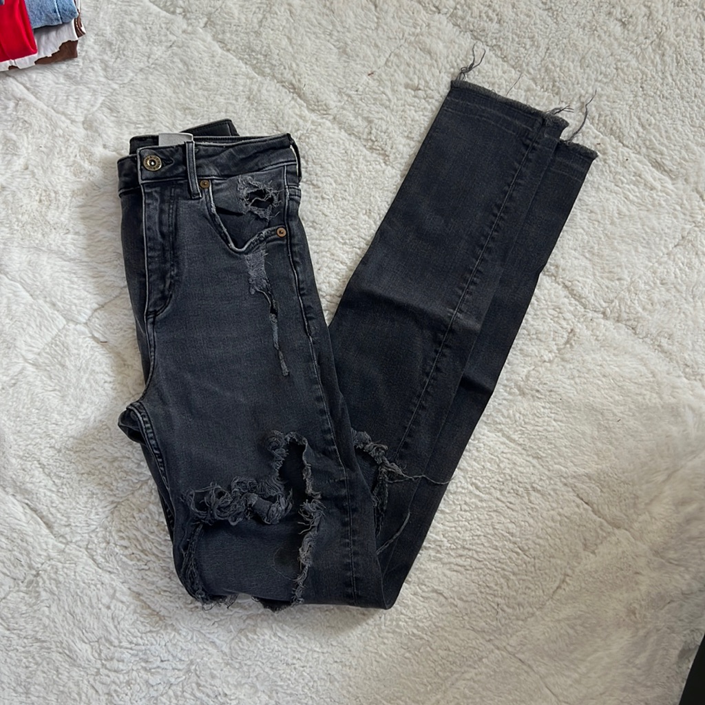 Black Destroyed Skinny Jeans